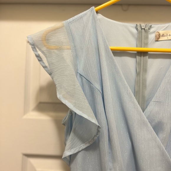 Altar’d State Midi High-Low Light Blue Glitter/Shimmer Dress, size S - Picture 5 of 7